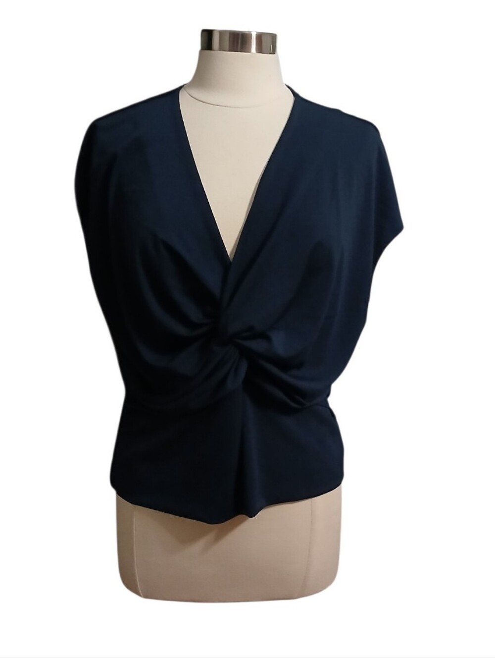 Banana Republic Factory | Navy Twist-Front V-Neck Top Size XL